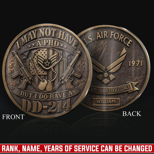 US Air Force – Military Printed Challenge Coin – Vintage Service Shield