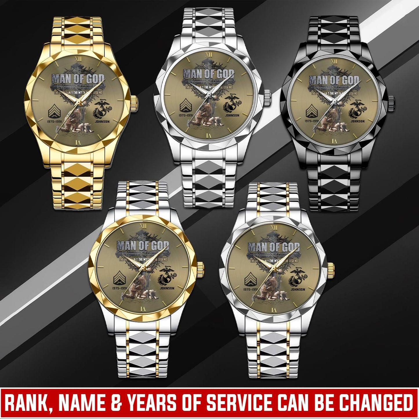US Marine Corps – Diamond-Cut Bezel Watch – Man Of God