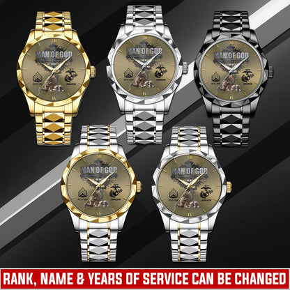 US Marine Corps – Diamond-Cut Bezel Watch – Man Of God
