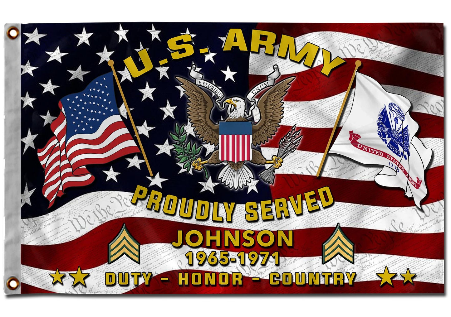 U.S. Army Flying Flag –  DUTY - HONOR - COUNTRY