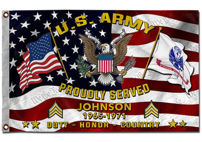 U.S. Army Flying Flag –  DUTY - HONOR - COUNTRY