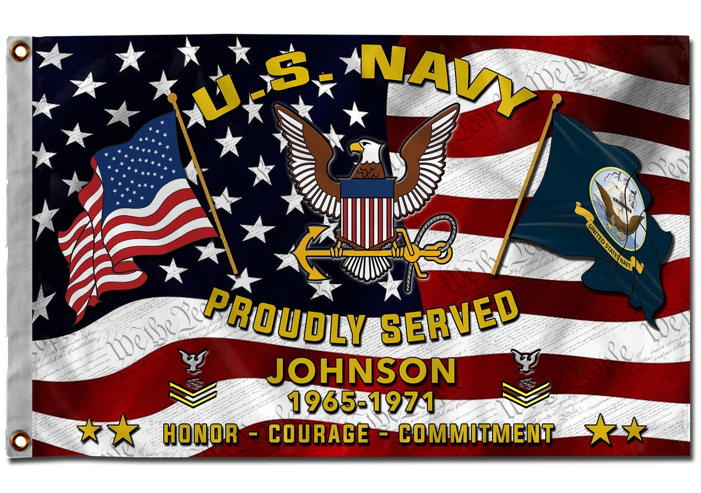 U.S. Navy Flying Flag –  DUTY - HONOR - COUNTRY