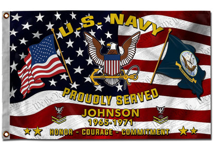 U.S. Navy Flying Flag –  DUTY - HONOR - COUNTRY