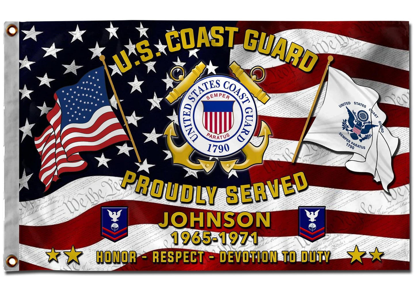 U.S. Coast Guard Flying Flag – DUTY - HONOR - COUNTRY
