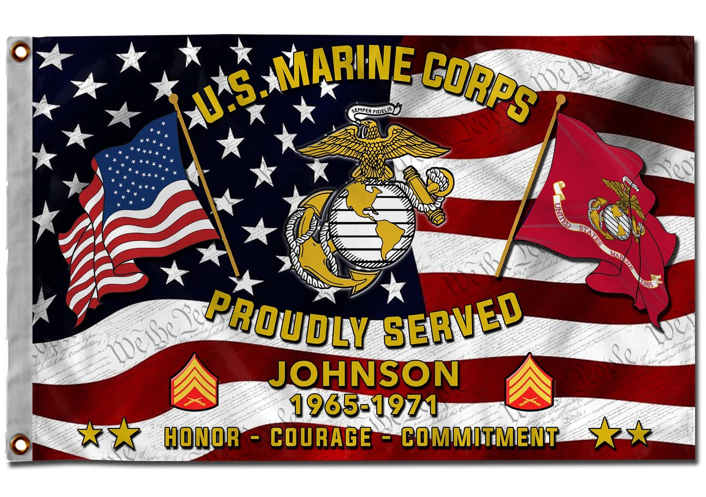 U.S. Marine Corps Flying Flag – DUTY - HONOR - COUNTRY