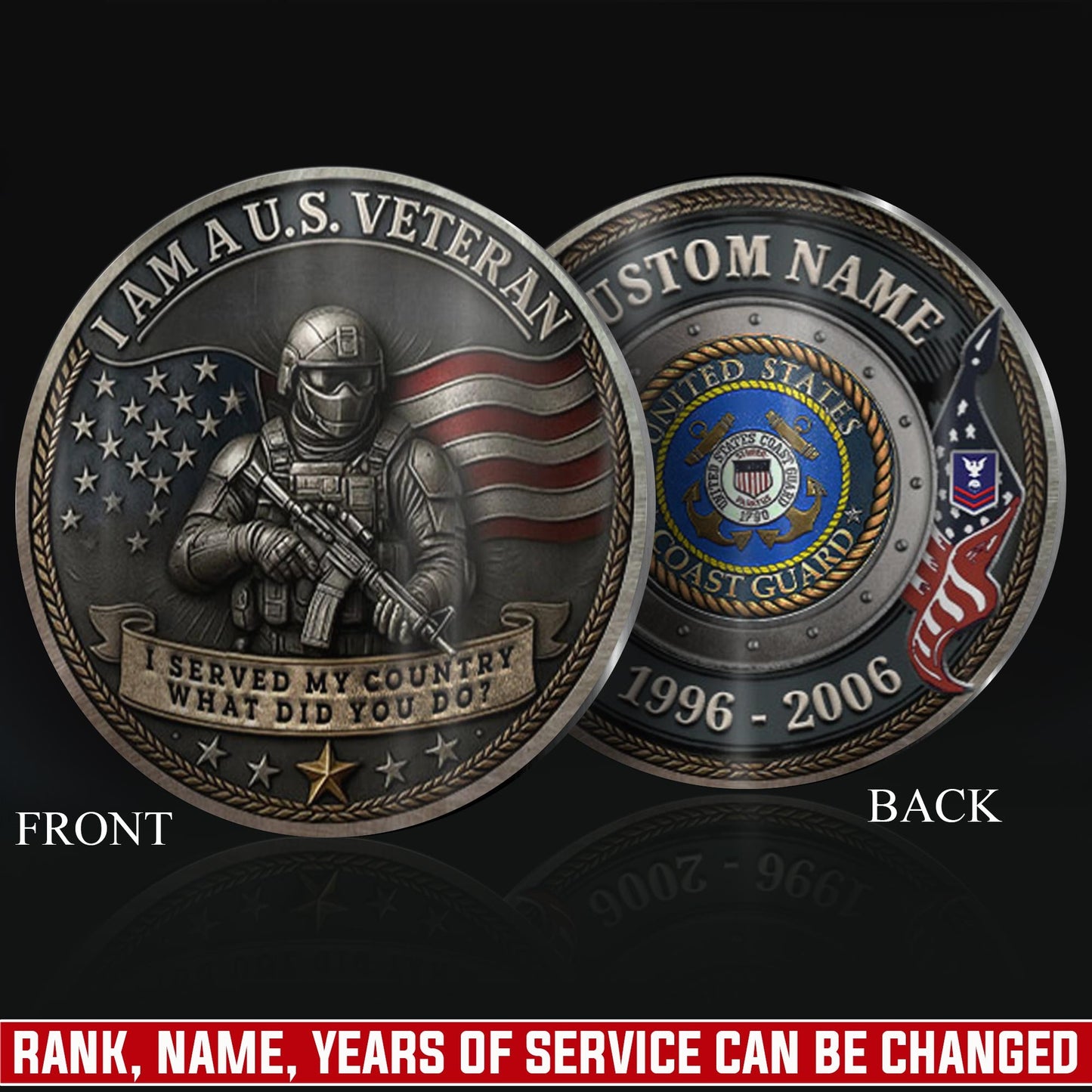 US Coast Guard – Military Printed Challenge Coin –  Guardian of Freedom Coin