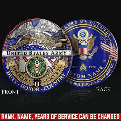 US Army – Military Printed Challenge Coin – Eagle of Honor Series