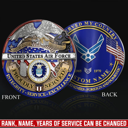 US Air Force – Military Printed Challenge Coin – Eagle of Honor Series