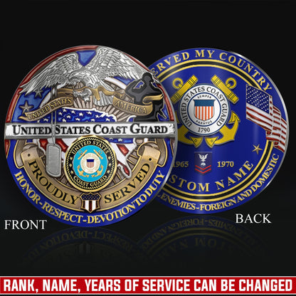 US Coast Guard – Military Printed Challenge Coin – Eagle of Honor Series