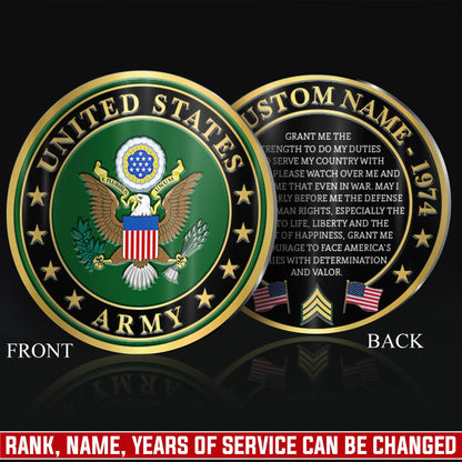 US Army – Military Printed Challenge Coin – National Pride Medallion