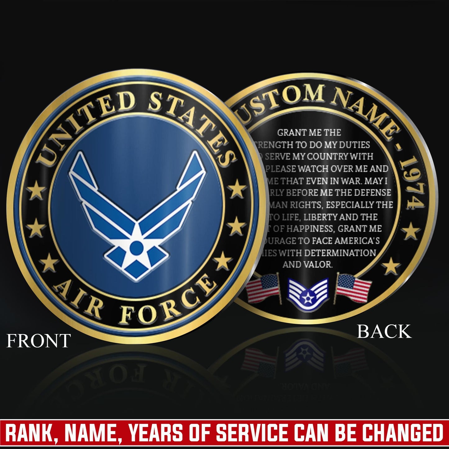US Air Force – Military Printed Challenge Coin – National Pride Medallion