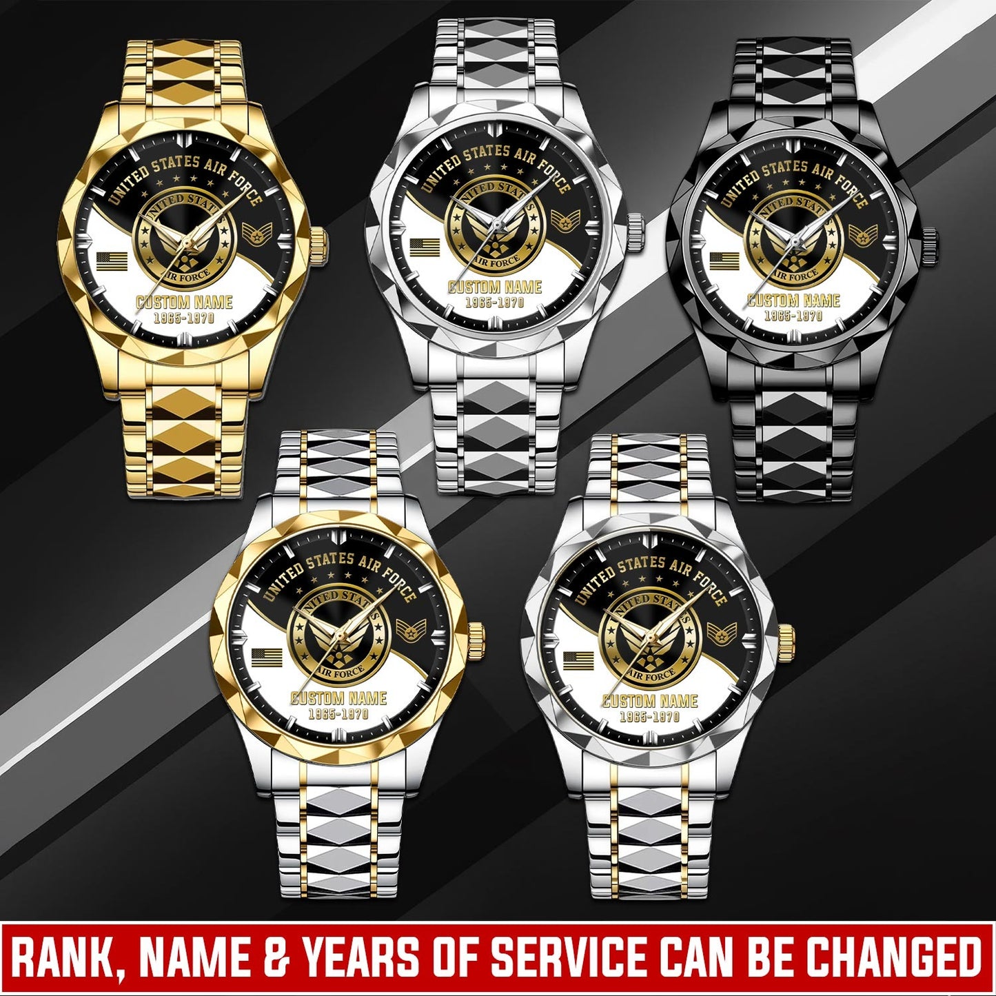 US Air Force – Diamond-Cut Bezel Watch – Imperial Service Watch