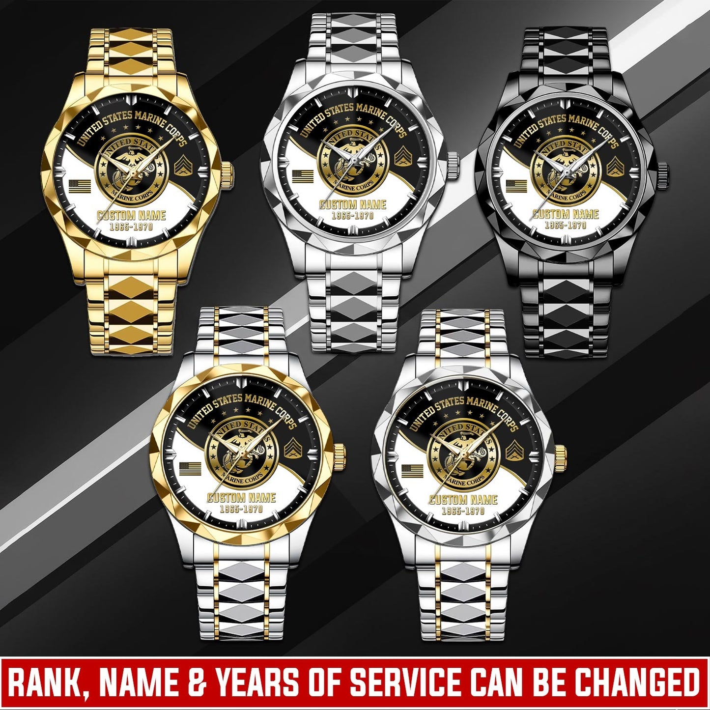US Marine Corps – Diamond-Cut Bezel Watch – Imperial Service Watch