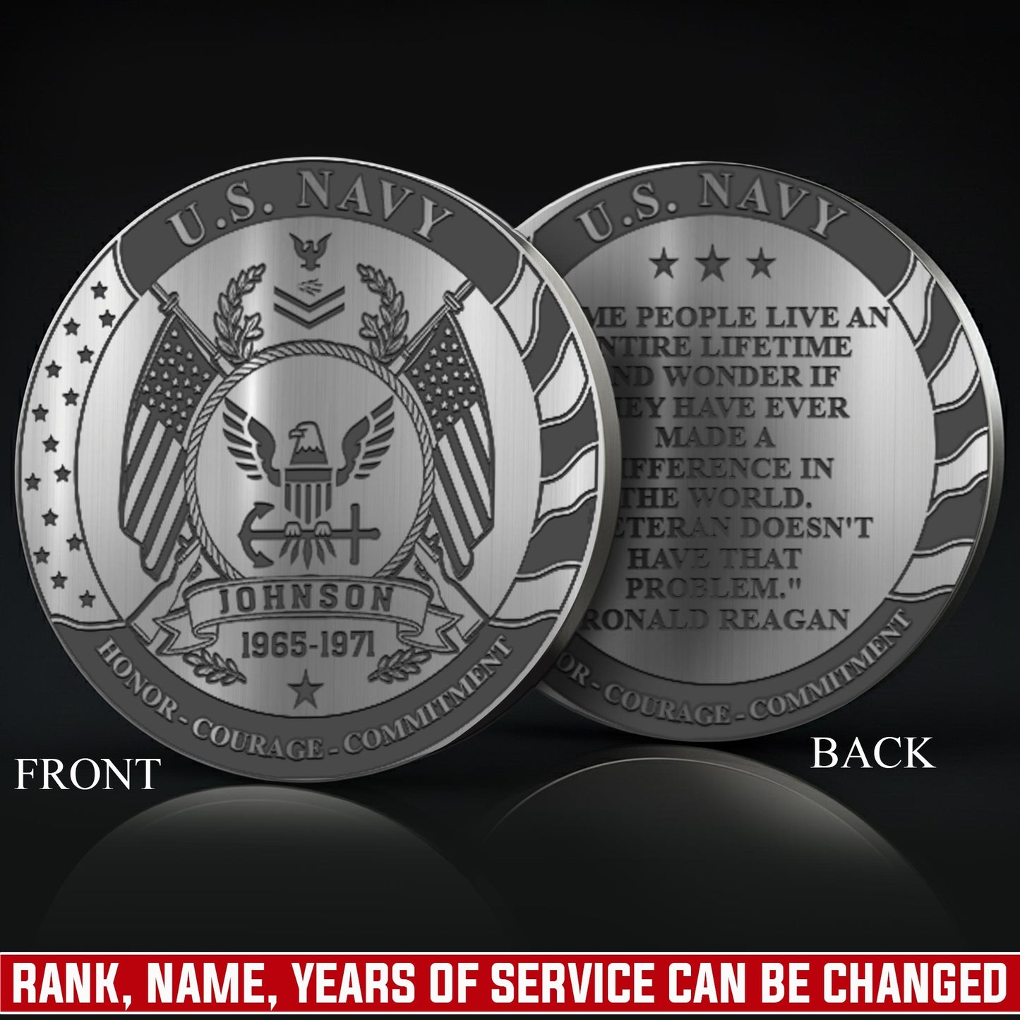 US Navy – Military Printed Challenge Coin – Eternal Patriot Medallion