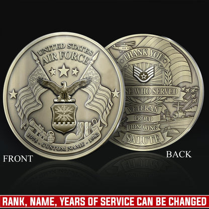 US Air Force – Military Printed Challenge Coin – Service Salute Crest