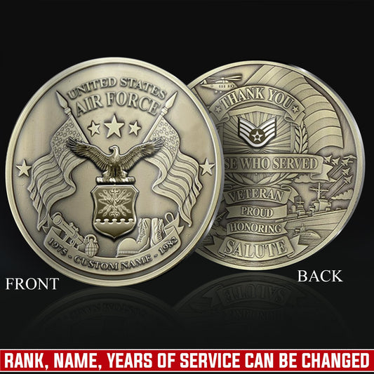 US Air Force – Military Printed Challenge Coin – Service Salute Crest