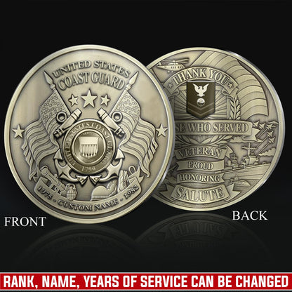 US Coast Guard – Military Printed Challenge Coin – Service Salute Crest