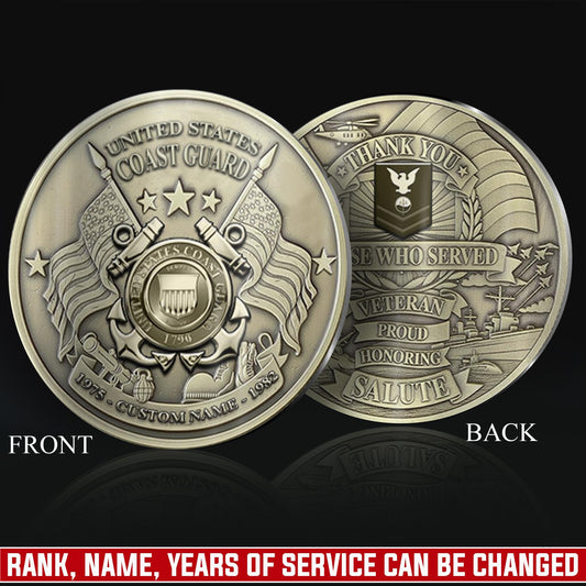 US Coast Guard – Military Printed Challenge Coin – Service Salute Crest