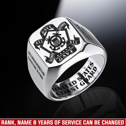 US Coast Guard – Engraved Men's Ring –  Honor Star Crest