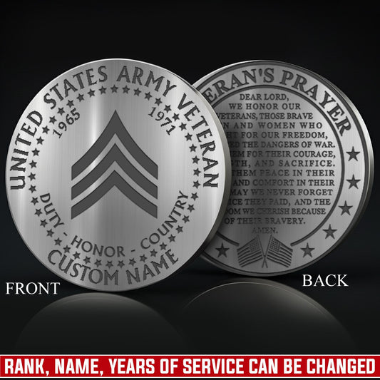 US Army – Military Printed Challenge Coin – Veteran Honor Coin