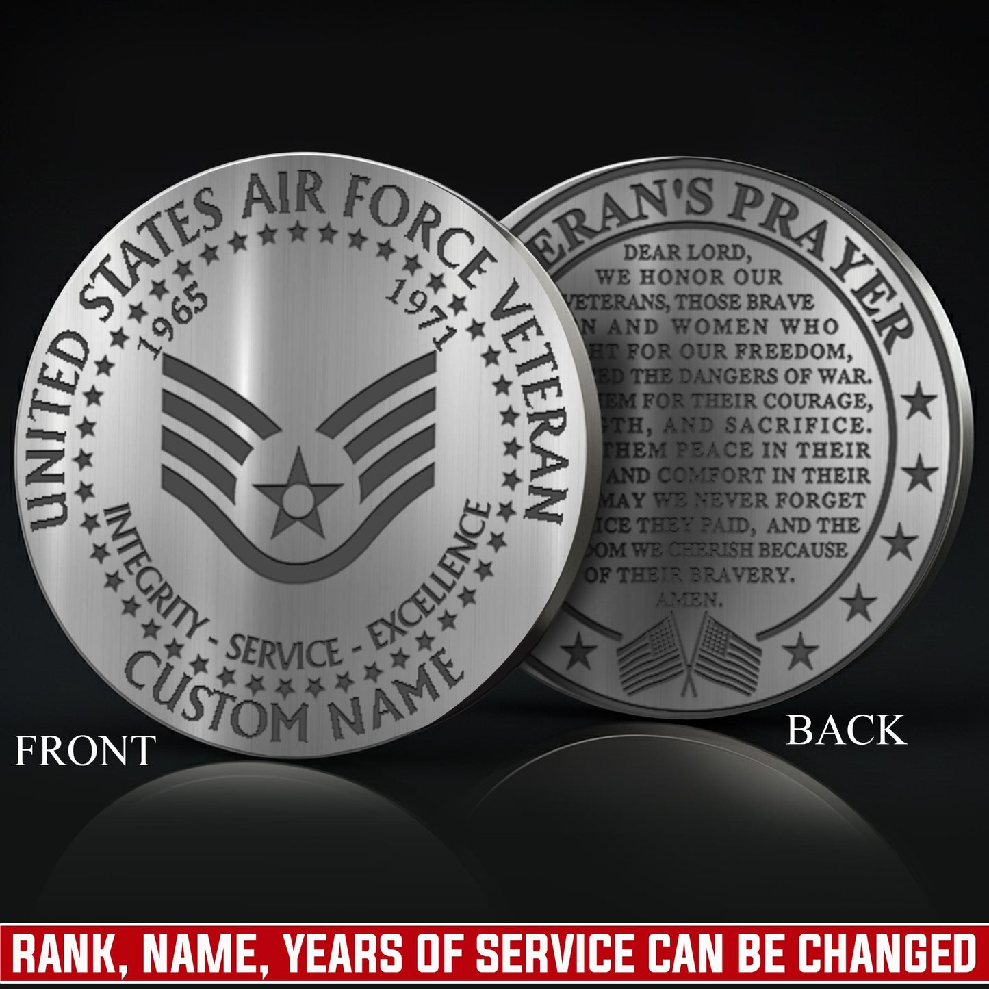 US Air Force – Military Printed Challenge Coin – Veteran Honor Coin