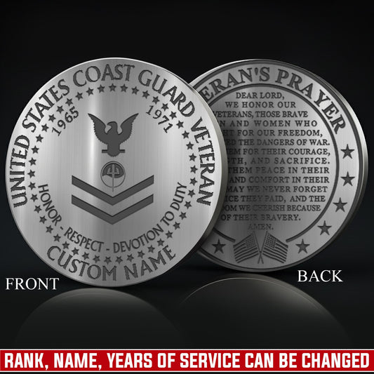US Coast Guard – Military Printed Challenge Coin –  Veteran Honor Coin