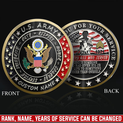US Army – Military Printed Challenge Coin – Heroic Tribute Crest
