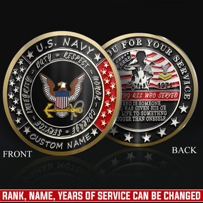 US Navy – Military Printed Challenge Coin – Heroic Tribute Crest