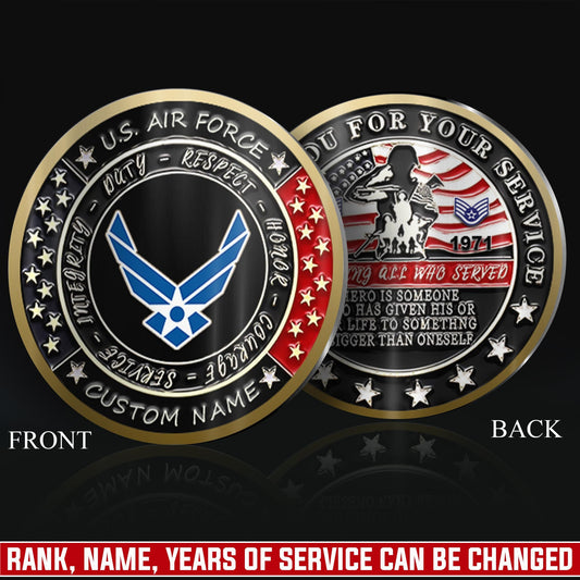 US Air Force – Military Printed Challenge Coin – Heroic Tribute Crest
