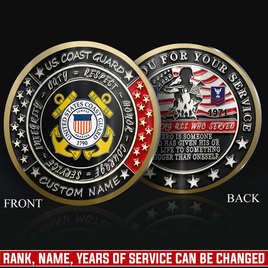 US Coast Guard – Military Printed Challenge Coin –  Heroic Tribute Crest
