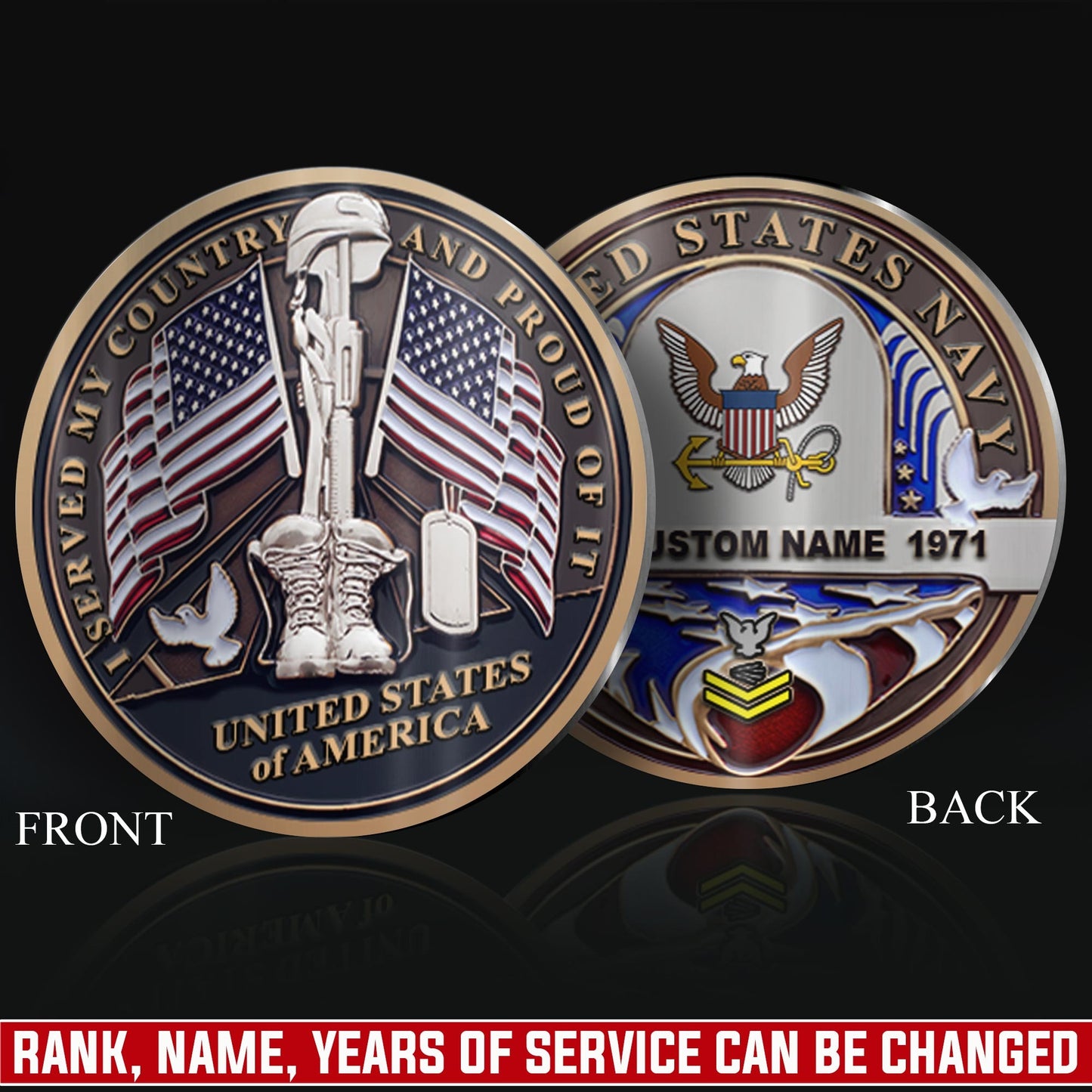 US Navy – Military Printed Challenge Coin – Silent Guardian Memorial