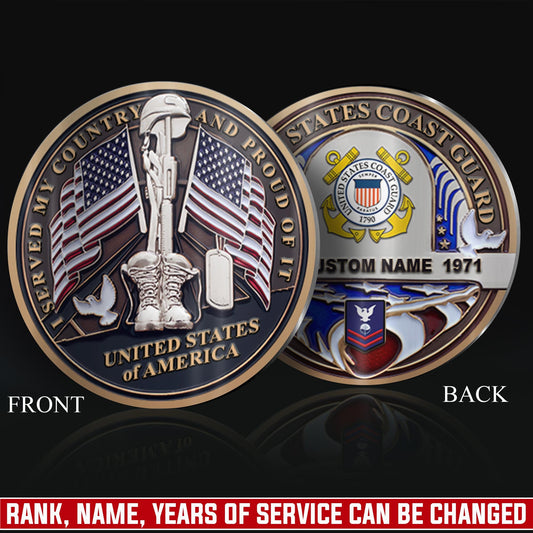 US Coast Guard – Military Printed Challenge Coin –  Silent Guardian Memorial