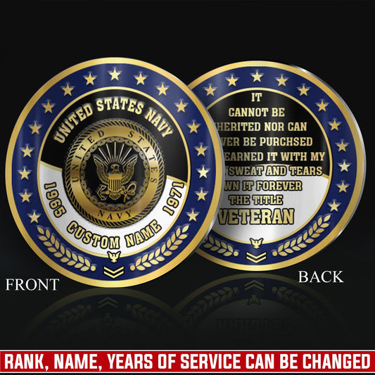 US Navy – Military Printed Challenge Coin – Legacy Laurel Badge