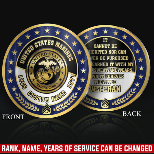 US Marine Corps – Military Printed Challenge Coin – Legacy Laurel Badge