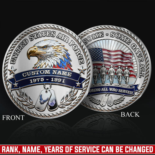 US Air Force – Military Printed Challenge Coin – Silver Eagle Tribute