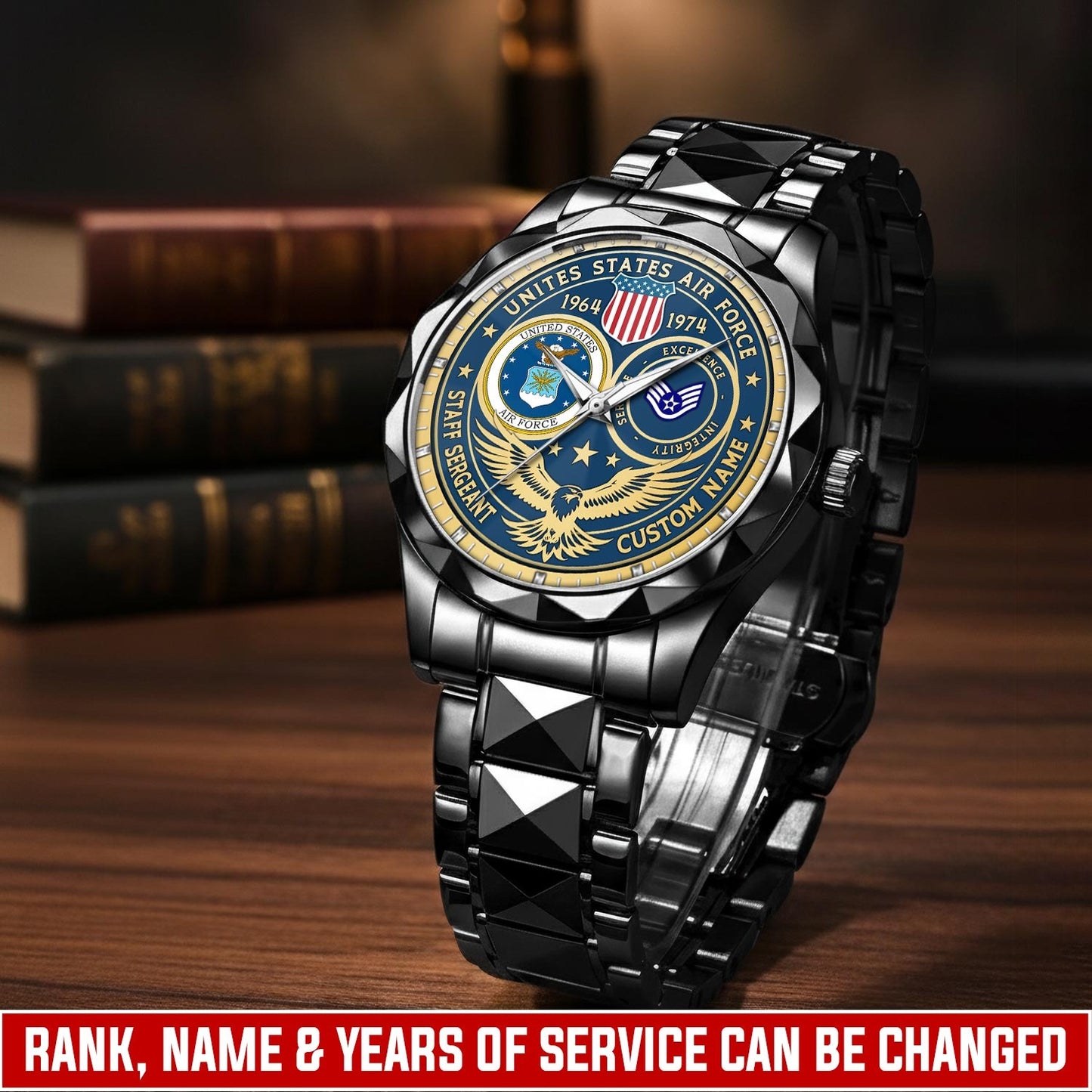 US Air Force – Diamond-Cut Bezel Watch – Forever Service Crest