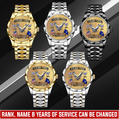 US Air Force – Diamond-Cut Bezel Watch – Golden Heritage Crest