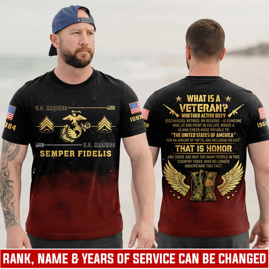 U.S Marine Corps – T-shirt – What is a Veteran?