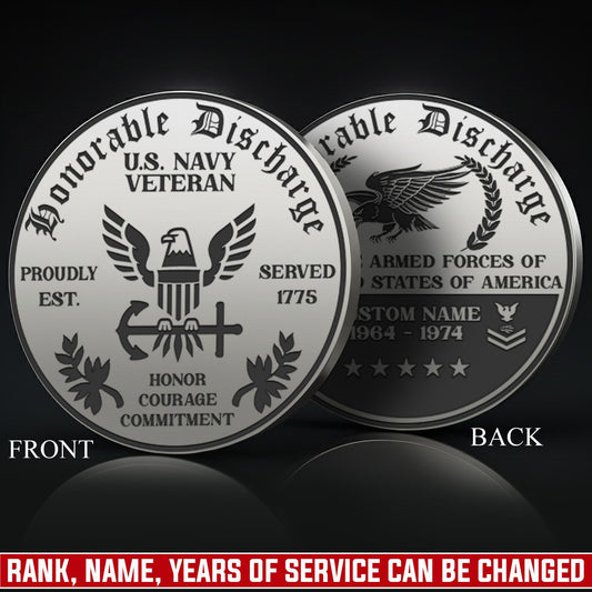 US Navy – Military Printed Challenge Coin – Shield & Laurel Seal