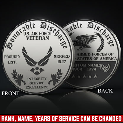 US Air Force – Military Printed Challenge Coin – Shield & Laurel Seal