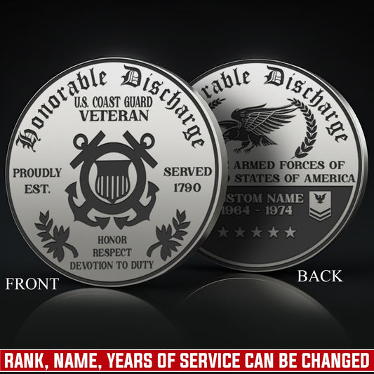 US Coast Guard – Military Printed Challenge Coin – Shield & Laurel Seal