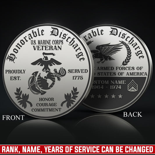 US Marine Corps – Military Printed Challenge Coin – Shield & Laurel Seal