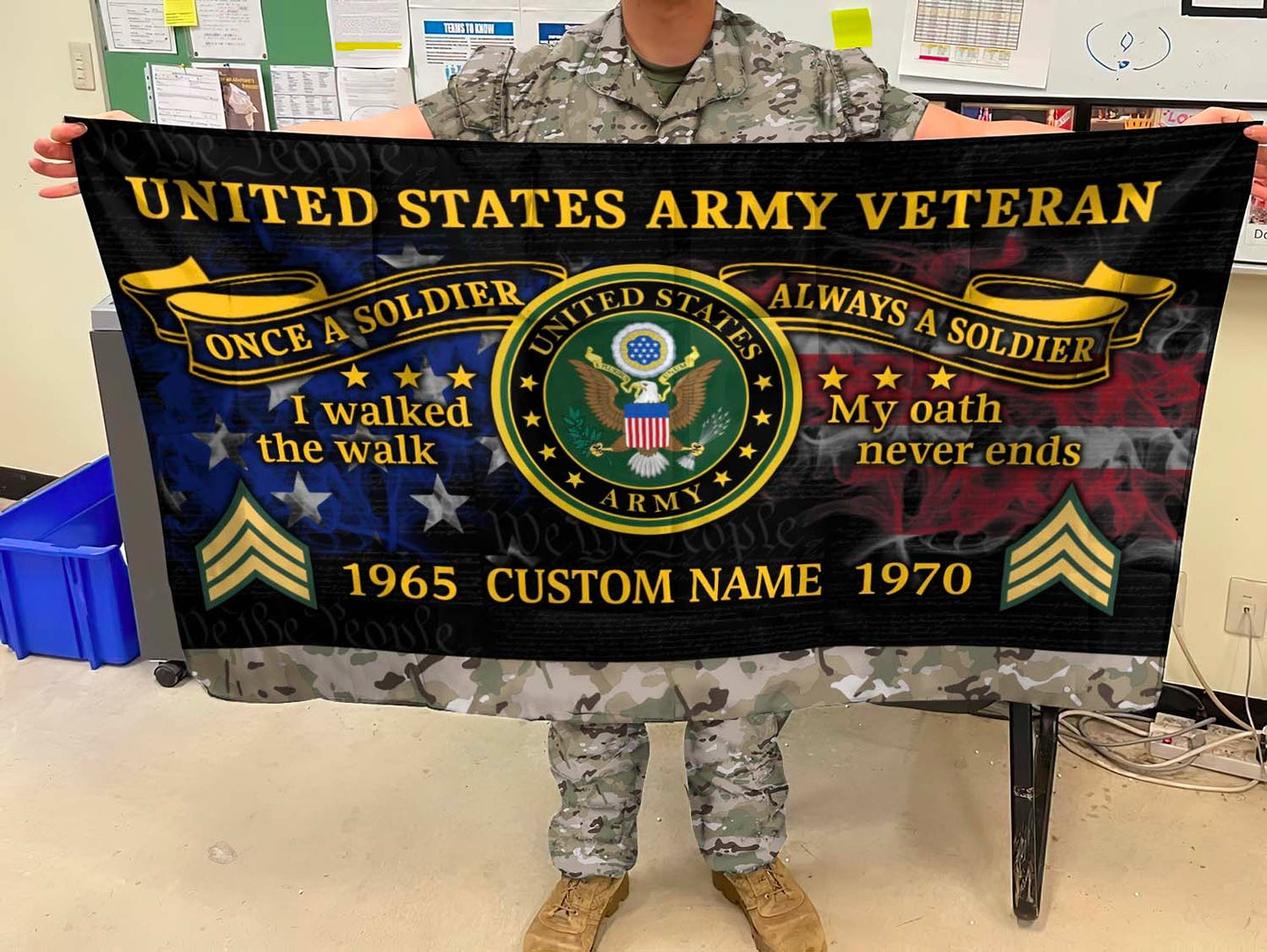 U.S. Army Flying Flag –  I Walked The Walk My Oath Never Ends