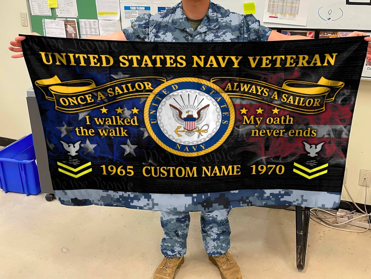 U.S. Navy Flying Flag –  I Walked The Walk My Oath Never Ends