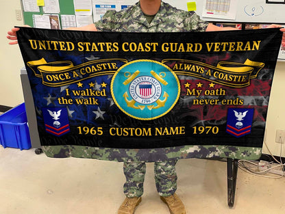 U.S. Coast Guard Flying Flag – I Walked The Walk My Oath Never Ends