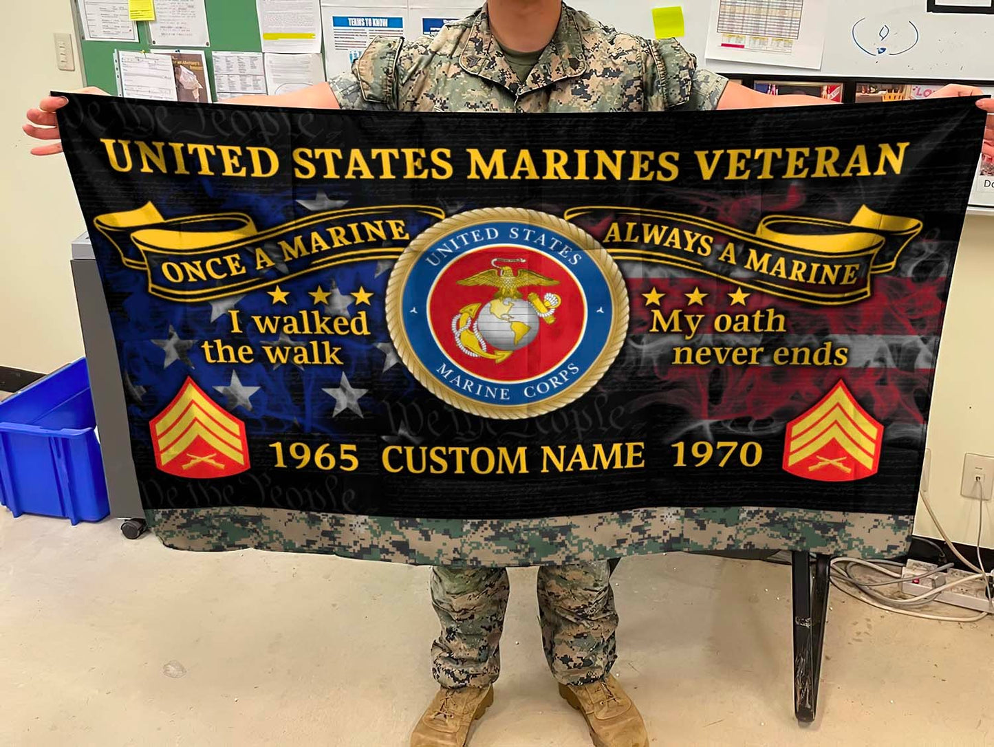 U.S. Marine Corps Flying Flag – I Walked The Walk My Oath Never Ends