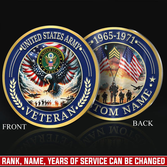 US Army – Military Printed Challenge Coin – Rising Eagle Tribute