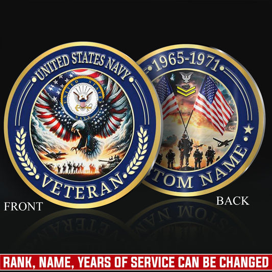 US Navy – Military Printed Challenge Coin – Rising Eagle Tribute