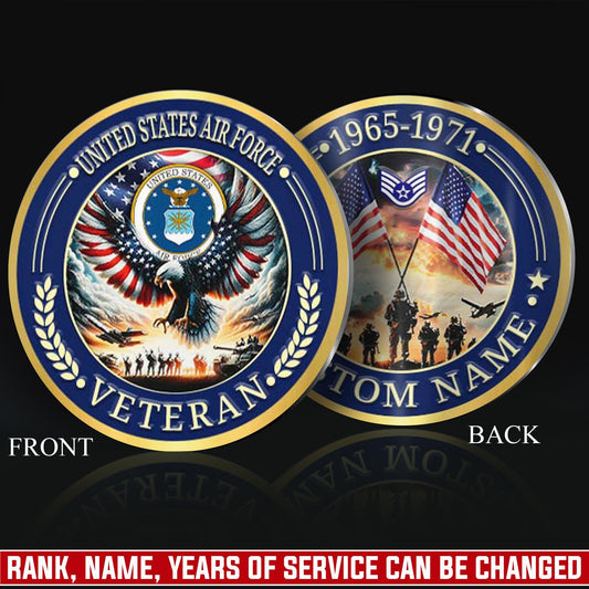 US Air Force – Military Printed Challenge Coin – Rising Eagle Tribute