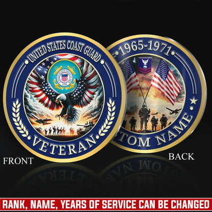 US Coast Guard – Military Printed Challenge Coin – Rising Eagle Tribute